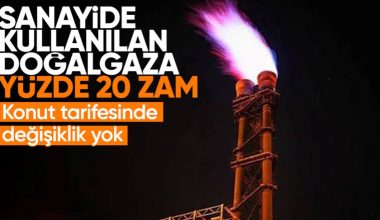 Endüstride kullanılan doğalgaza artırım geldi