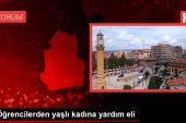 Öğrencilerden yaşlı bayana yardım eli