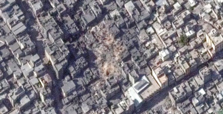 Cibaliya Mülteci Kampı’na yapılan hücumların tesiri uydudan görüntülendi