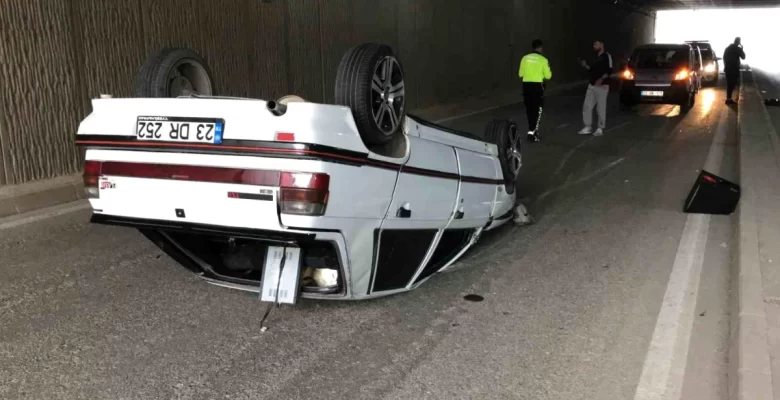 Elazığ’da araba takla attı, bir kişi yaralandı