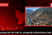 Amasya’da tek katlı ahşap meskende çıkan yangın söndürüldü