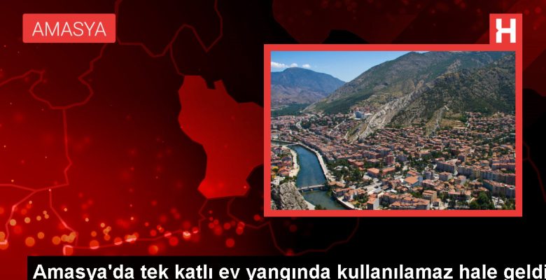 Amasya’da tek katlı ahşap meskende çıkan yangın söndürüldü