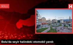 Bolu’da seyir halindeki arabada çıkan yangın söndürüldü