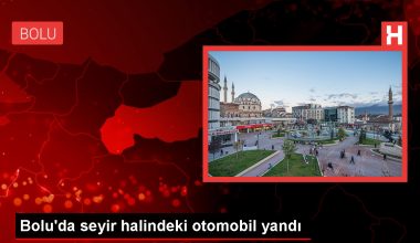 Bolu’da seyir halindeki arabada çıkan yangın söndürüldü