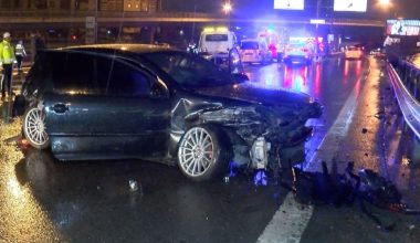 D 100’de zincirleme kaza: Çarpışan araçlara girdi