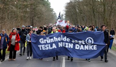 Almanya’da Tesla protestosu