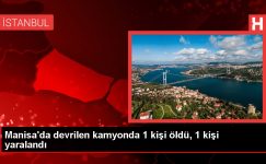 Manisa’da kamyondan devrilen aydınlatma direği faciası: 1 meyyit, 1 yaralı
